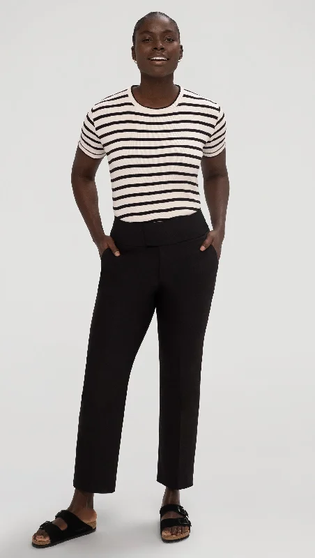 Light Dressing Flex Waist Trouser in Performance Cotton | Black