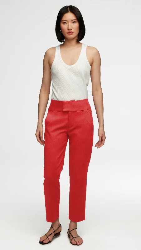 Cozy Essentials Wear Flex Waist Trouser in Performance Cotton | Poppy