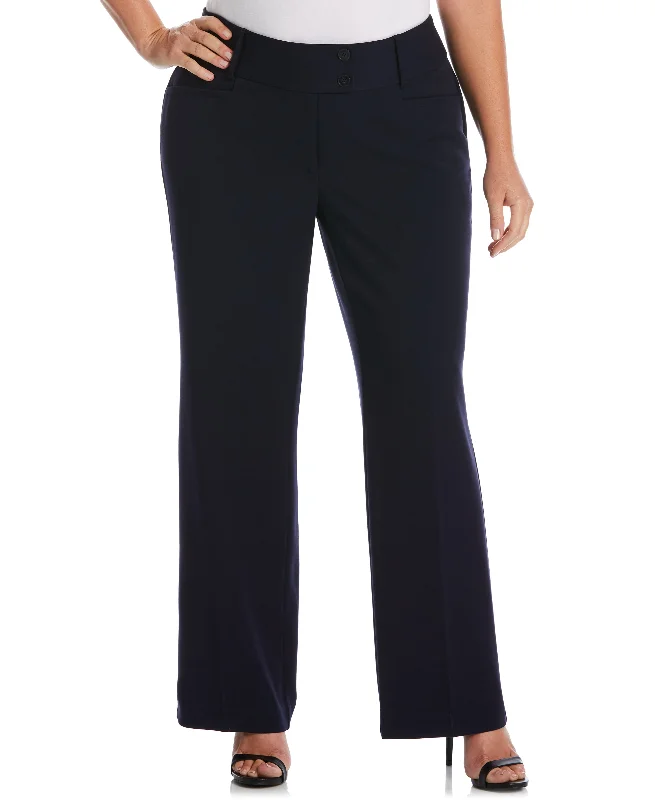 Layered Style Plus Size Gabardine Bootcut Pant - Curvy Fit