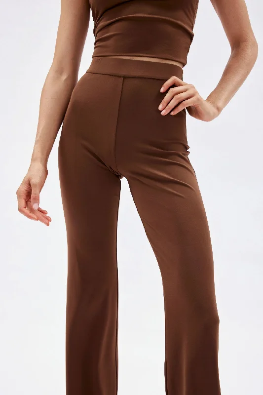 Classic Design Gaia Brown Flare Pants