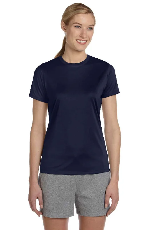 Effortless Looks Hanes Womens Cool DRI FreshIQ Moisture Wicking Short Sleeve Crewneck T-Shirt - Navy Blue Effortless Looks Hanes Womens Cool DRI FreshIQ Moisture Wicking Short Sleeve Crewneck T-Shirt - Navy Blue