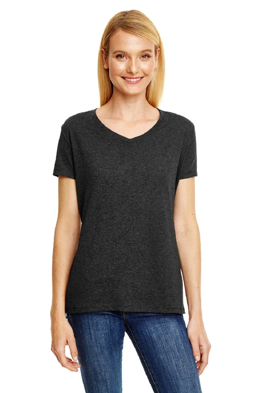 Breezy Outfits Hanes Womens X-Temp FreshIQ Moisture Wicking Short Sleeve V-Neck T-Shirt - Solid Black Breezy Outfits Hanes Womens X-Temp FreshIQ Moisture Wicking Short Sleeve V-Neck T-Shirt - Solid Black