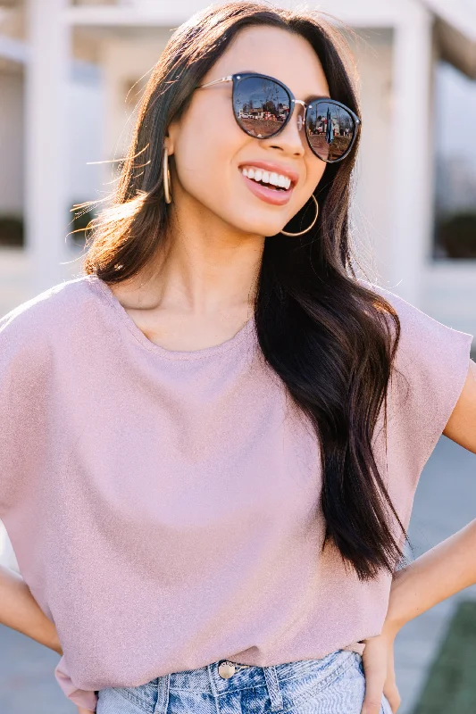 Relaxed Casuals Hello Beautiful Stone Gray Cap Sleeve Top