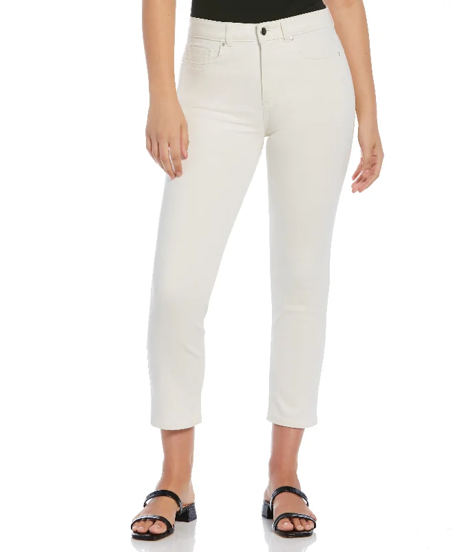Fashion Comfort High Rise Straight Cropped Denim Pant