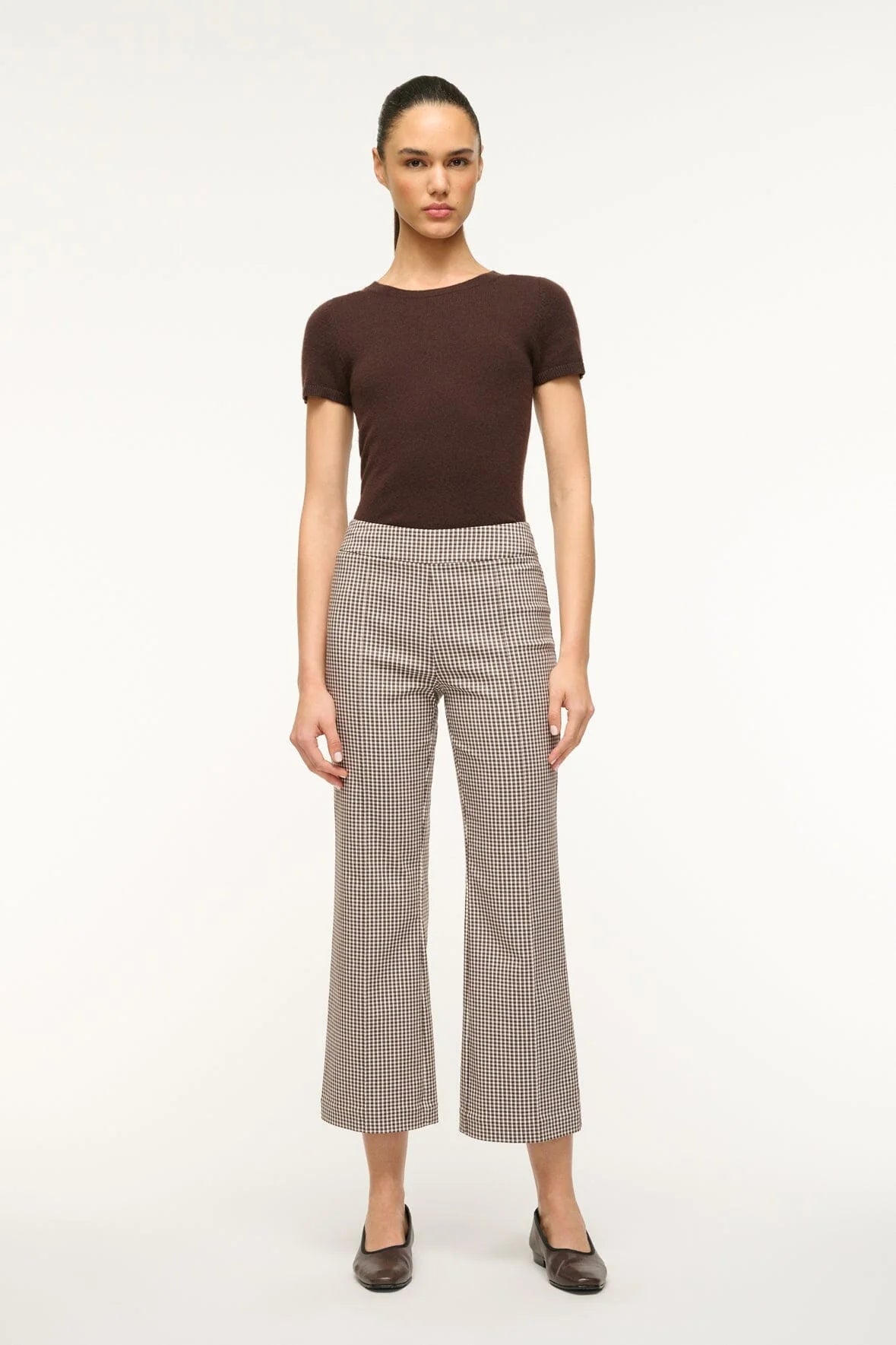 Cool Breeze At Night Knack Pant Dark Chocolate Micro Check