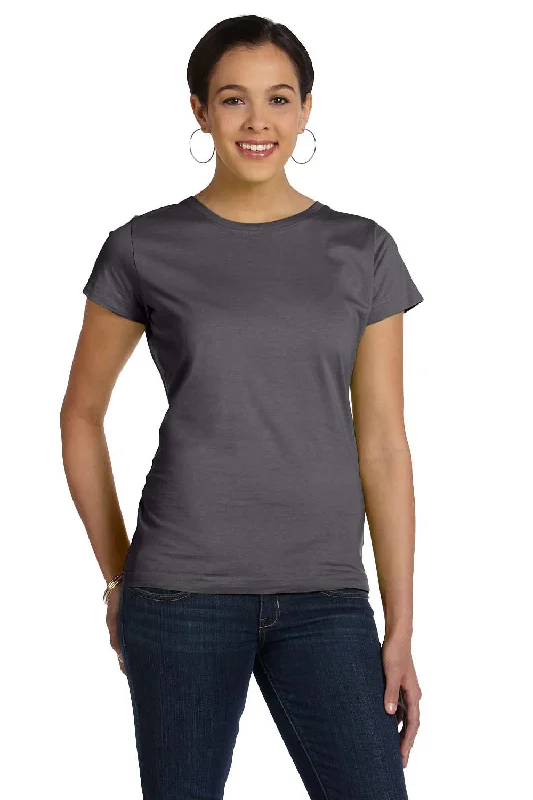 Comfy Pants LAT Womens Fine Jersey Short Sleeve Crewneck T-Shirt - Charcoal Grey