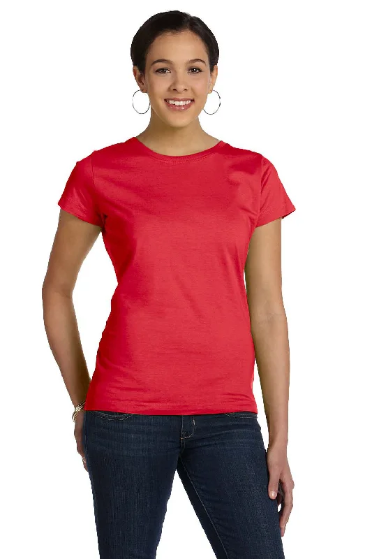 Layered Comfort LAT Womens Fine Jersey Short Sleeve Crewneck T-Shirt - Red