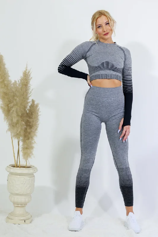 All-Day Outfits Legging and Long Sleeve Top Set - Black