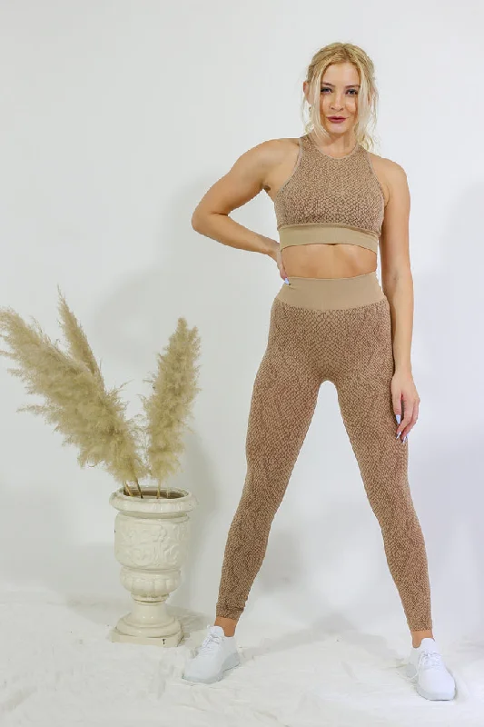 Advanced Customization Legging and High Neck Top Set - Snake Print