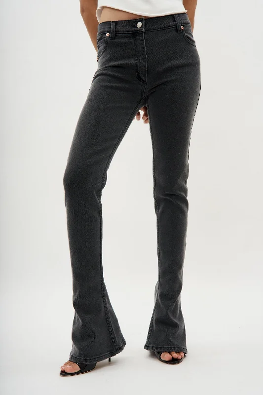 Street Charm Low Rise Grey Denim Pants
