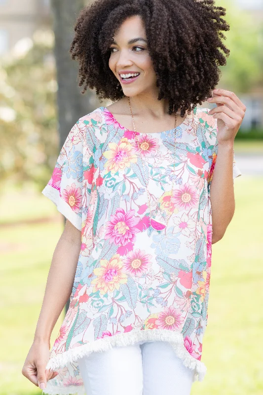 Street Fashion Make A Memory Cream White Floral Top