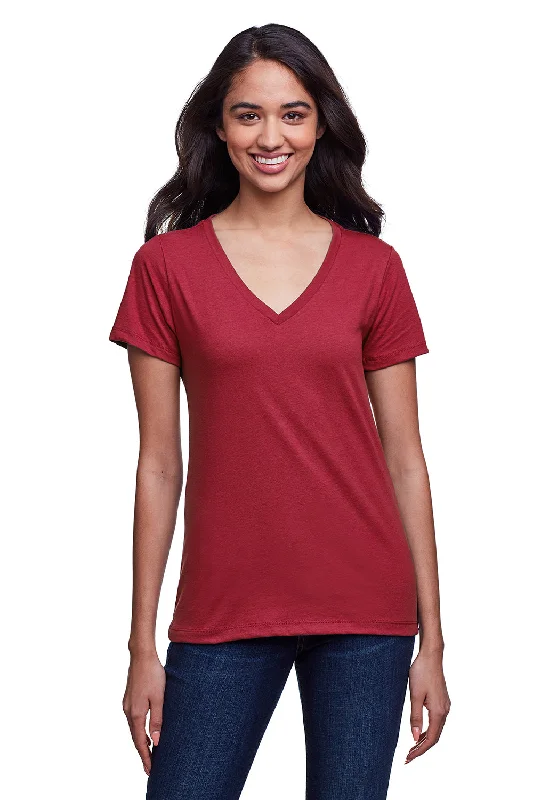 High-end Design Next Level Womens Eco Performance Moisture Wicking Short Sleeve V-Neck T-Shirt - Cardinal Red - Closeout High-end Design Next Level Womens Eco Performance Moisture Wicking Short Sleeve V-Neck T-Shirt - Cardinal Red - Closeout