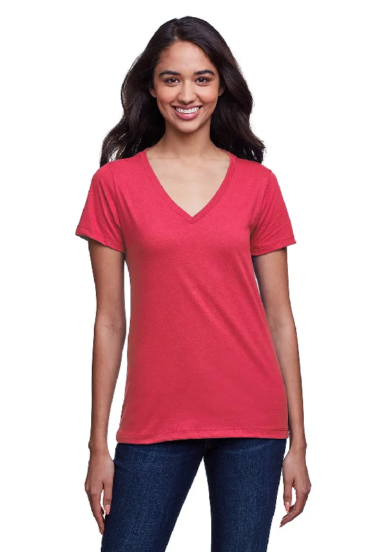 Unique Design Next Level Womens Eco Performance Moisture Wicking Short Sleeve V-Neck T-Shirt - Heather Red - Closeout Unique Design Next Level Womens Eco Performance Moisture Wicking Short Sleeve V-Neck T-Shirt - Heather Red - Closeout