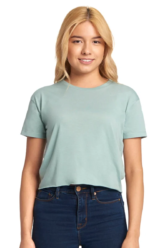 Relaxed Clothing Next Level Womens Festival Cali Crop Short Sleeve Crewneck T-Shirt - Stonewashed Green Relaxed Clothing Next Level Womens Festival Cali Crop Short Sleeve Crewneck T-Shirt - Stonewashed Green