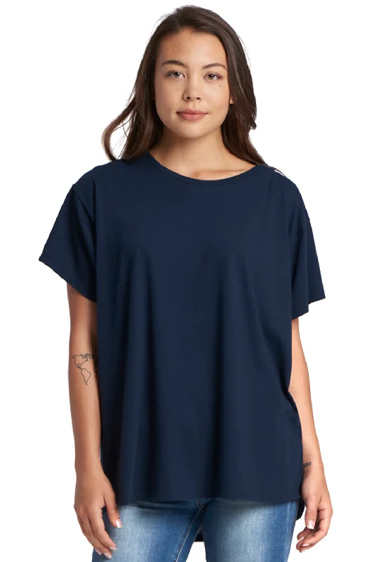 Feminine Charm Next Level Womens Ideal Flow Short Sleeve Crewneck T-Shirt - Midnight Navy Blue - Closeout Feminine Charm Next Level Womens Ideal Flow Short Sleeve Crewneck T-Shirt - Midnight Navy Blue - Closeout