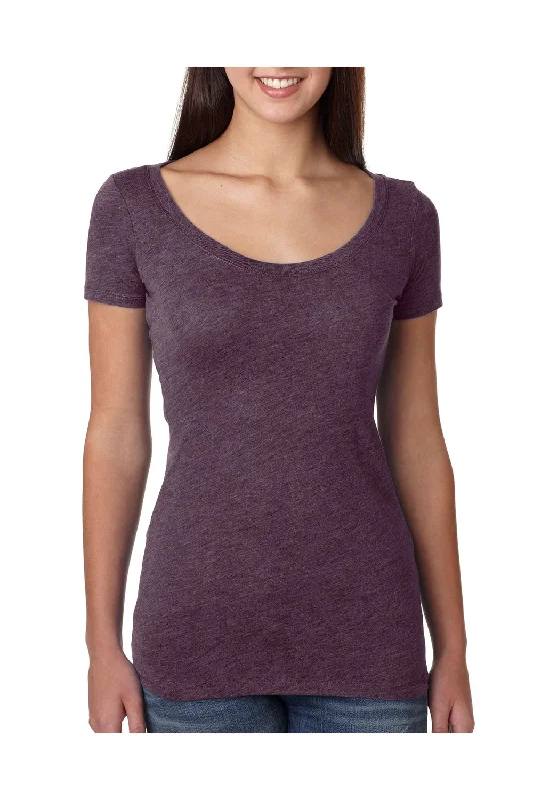Simple Design Next Level Womens Jersey Short Sleeve Scoop Neck T-Shirt - Vintage Purple - Closeout Simple Design Next Level Womens Jersey Short Sleeve Scoop Neck T-Shirt - Vintage Purple - Closeout
