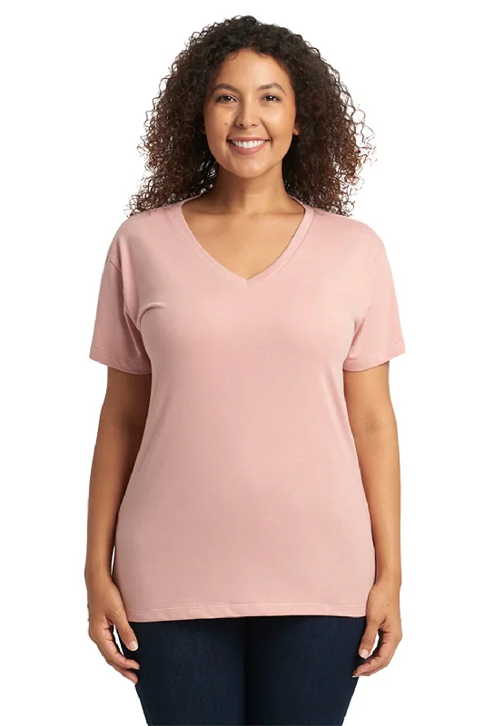 Comfortable Fashion Next Level Womens Relaxed Short Sleeve V-Neck T-Shirt - Desert Pink - Closeout Comfortable Fashion Next Level Womens Relaxed Short Sleeve V-Neck T-Shirt - Desert Pink - Closeout