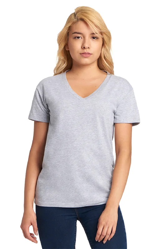 Easygoing Style Next Level Womens Relaxed Short Sleeve V-Neck T-Shirt - Heather Grey - Closeout Easygoing Style Next Level Womens Relaxed Short Sleeve V-Neck T-Shirt - Heather Grey - Closeout