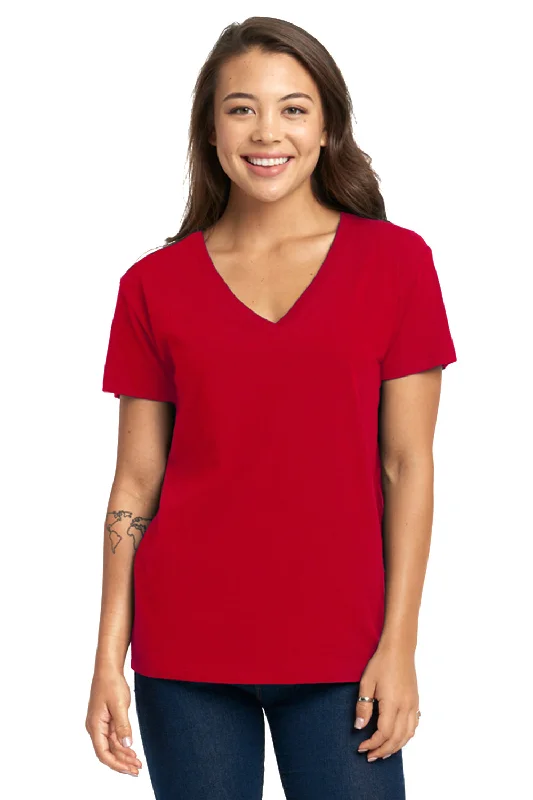 Versatile Wear Next Level Womens Relaxed Short Sleeve V-Neck T-Shirt - Red - Closeout Versatile Wear Next Level Womens Relaxed Short Sleeve V-Neck T-Shirt - Red - Closeout
