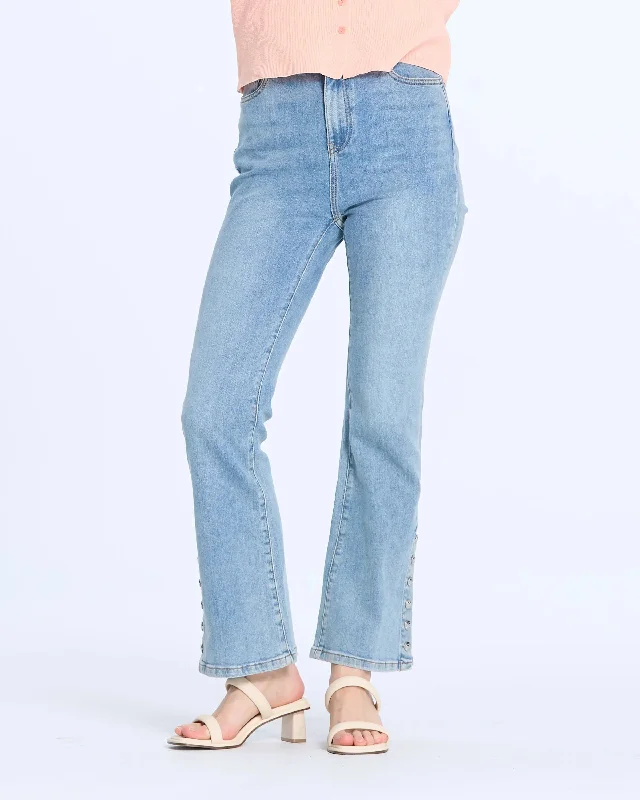High-quality Fabrics NK017M Flared Jeans with Buttons