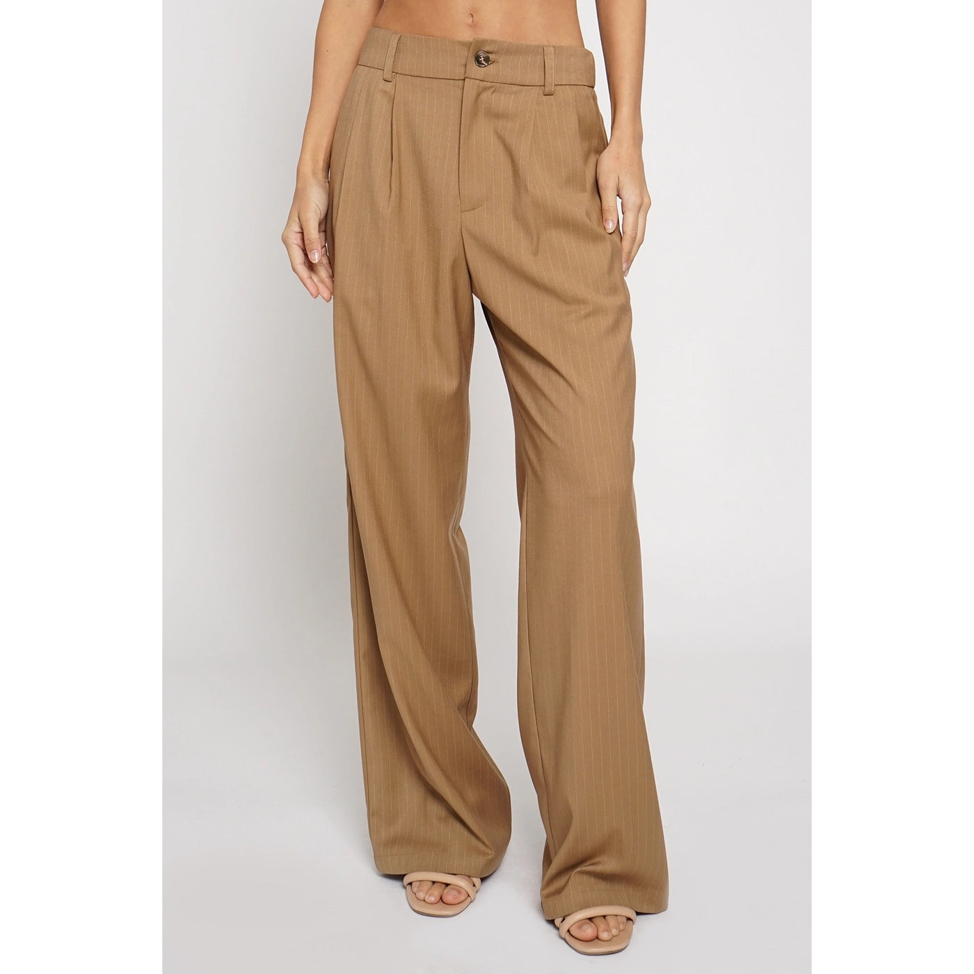 Relaxed Clothing Pleated Pinstripe Trousers