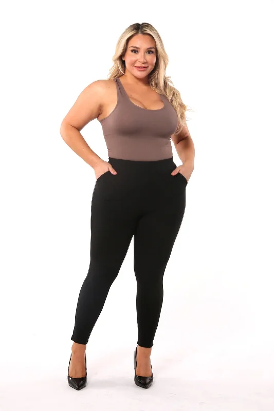 Soft Textures Plus Size Tummy Control Sculpting Treggings