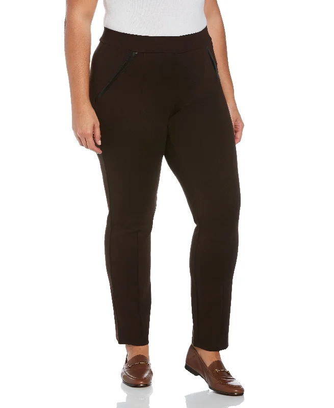 Stylish Ease Plus Size Ponte Knit Slim Leg Pant - Comfort Fit