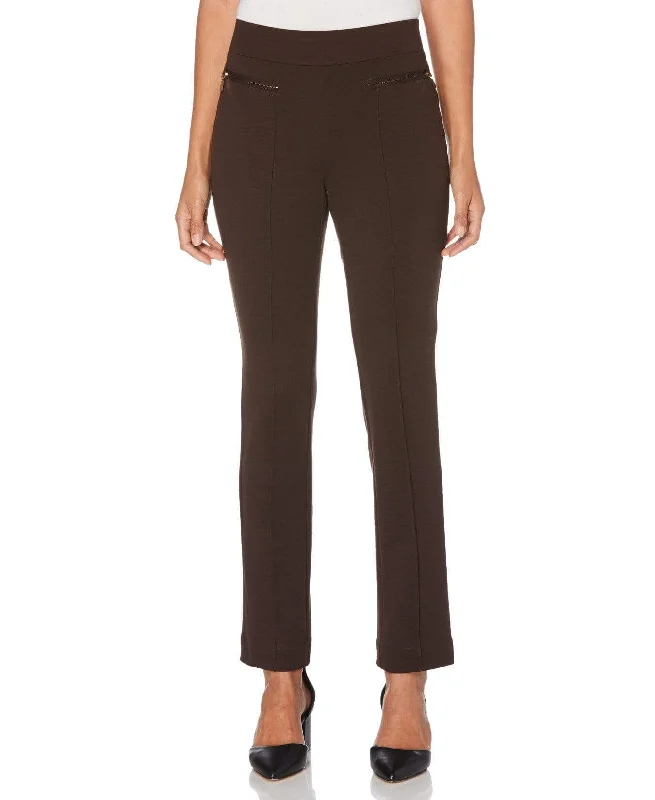 Relaxed Wear Petite Ponte Knit Slim Leg Pant - Comfort Fit