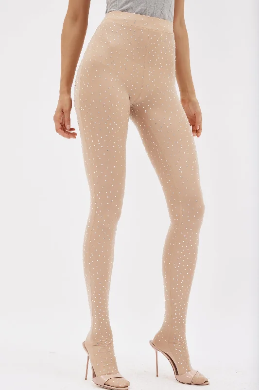 Relaxed And Casual Rane Beige Crystal Stocking Pants