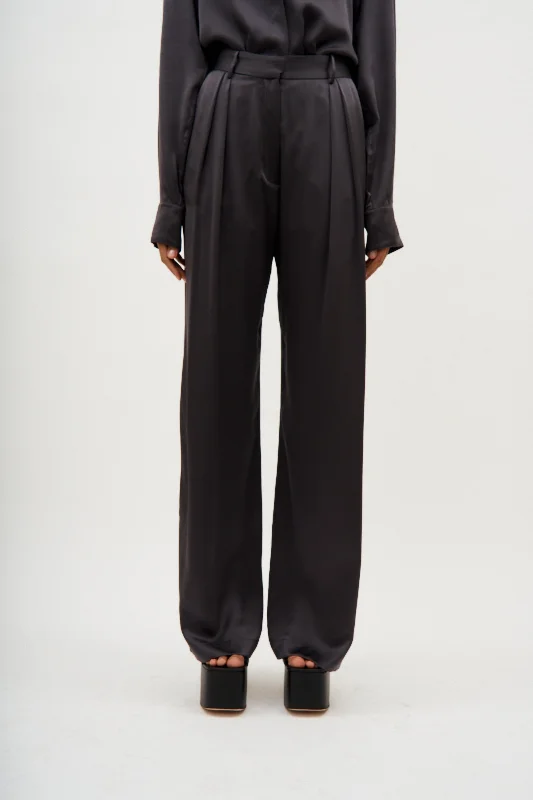 All-Day Style Relaxed Silk Grey Boy Pant
