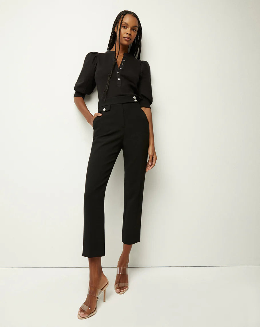 Exquisite Design Renzo Pant Black with Silver Buttons