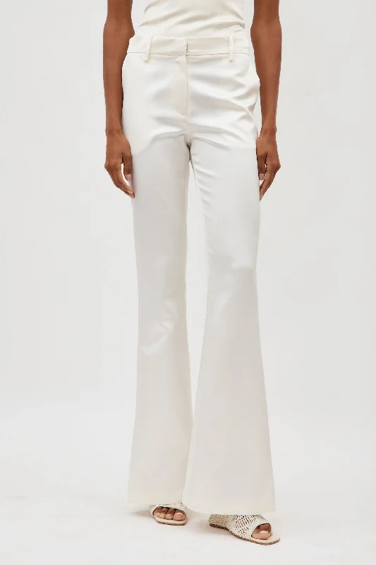 Elegant Series Wool White Flared Pants