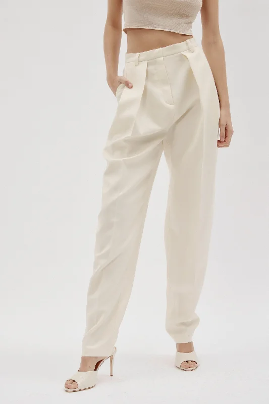 Short Design Shaldon Cream Wool Pants