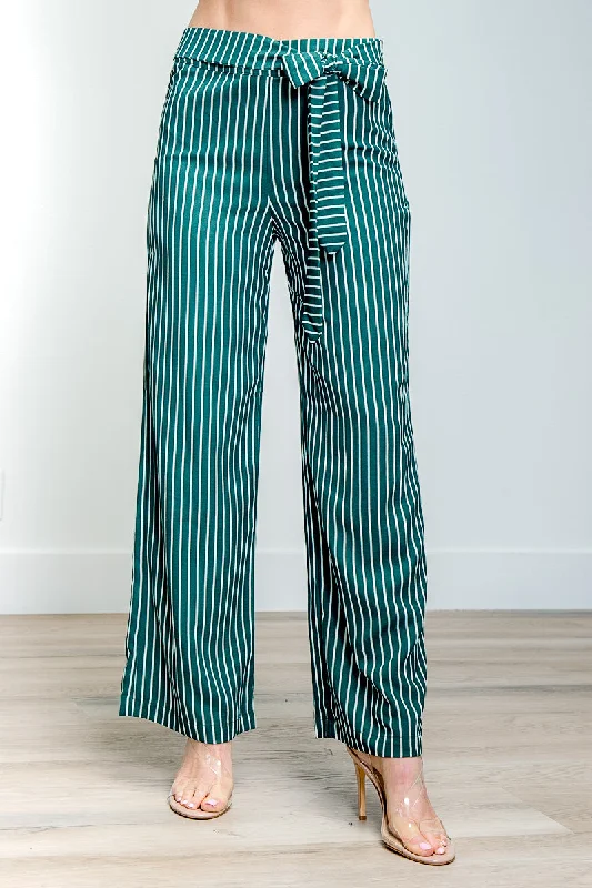 Soft Knitwear Straight Cut Striped Dressy Pants* (SJ4169)