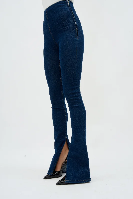 Classic Color Split Hem Midnight Jegging