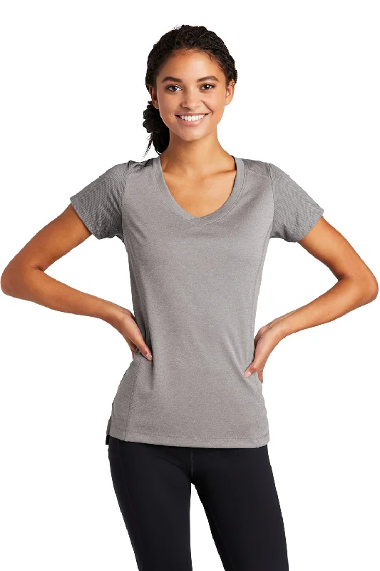 Spiritual Vitality Sport-Tek Womens Endeavor Moisture Wicking Short Sleeve V-Neck T-Shirt - Heather Light Grey/Light Grey Spiritual Vitality Sport-Tek Womens Endeavor Moisture Wicking Short Sleeve V-Neck T-Shirt - Heather Light Grey/Light Grey