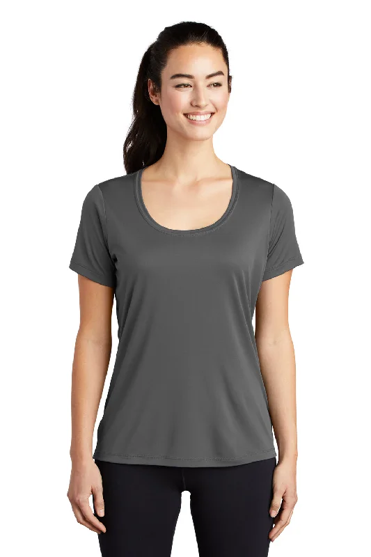 Fresh And Capable Sport-Tek Womens Moisture Wicking Short Sleeve Scoop Neck T-Shirt - Dark Smoke Grey Fresh And Capable Sport-Tek Womens Moisture Wicking Short Sleeve Scoop Neck T-Shirt - Dark Smoke Grey