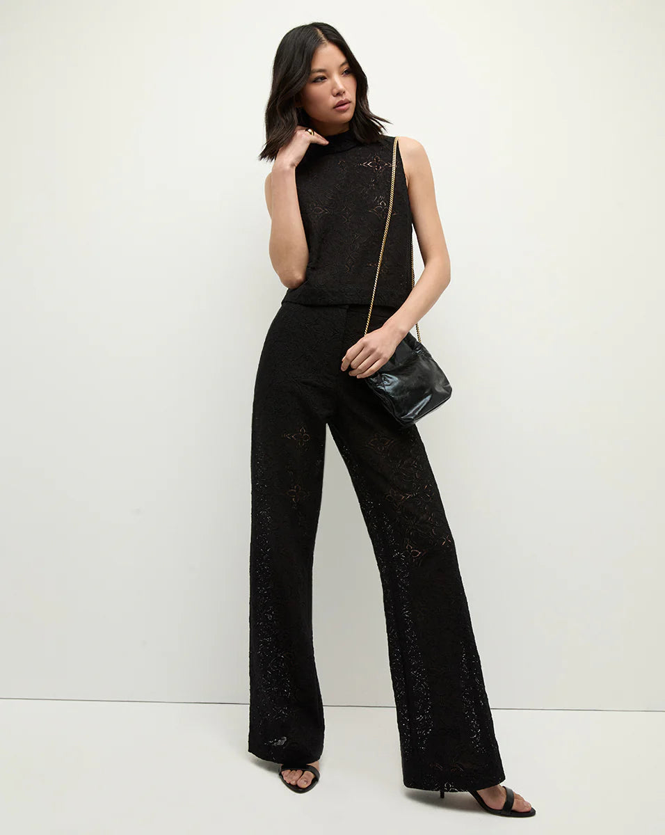 Classic And Versatile Tonelli Lace Pant Black