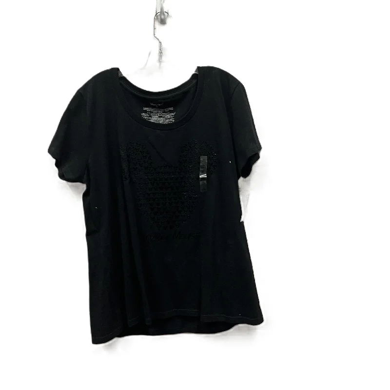 High-end Fabrics Top Short Sleeve Basic By Disney Store In Black, Size: 2x