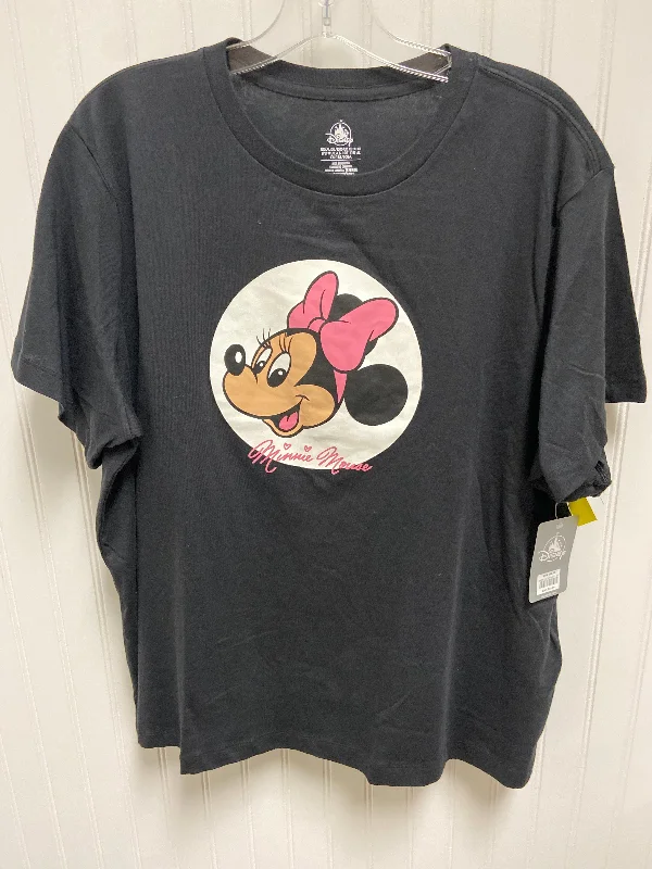 Fashion Comfort Top Short Sleeve Basic By Disney Store In Black, Size: Xl