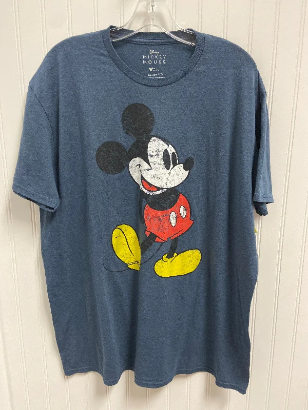 Casual Fit Wear Top Short Sleeve Basic By Disney Store In Blue, Size: Xl
