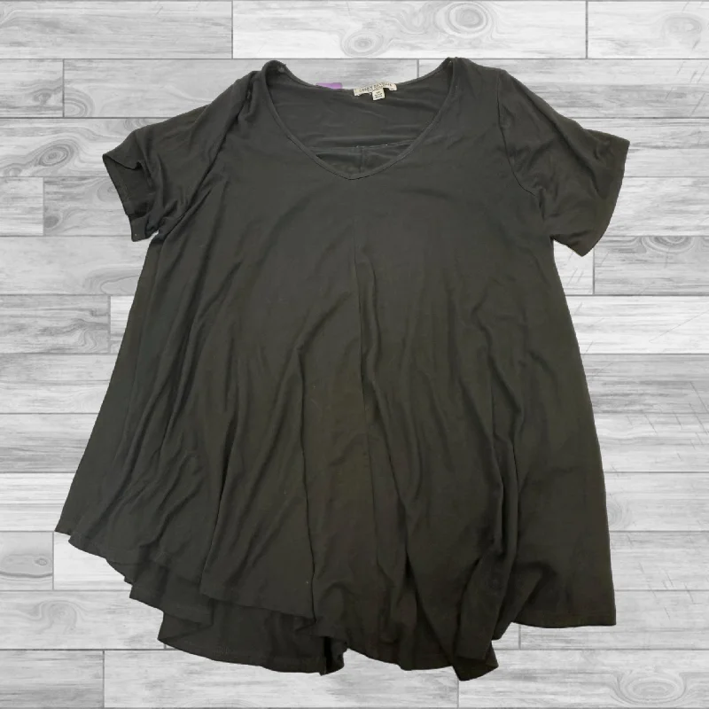 Comfortable Sweaters Top Short Sleeve Basic By Green Envelope In Black, Size: 2x