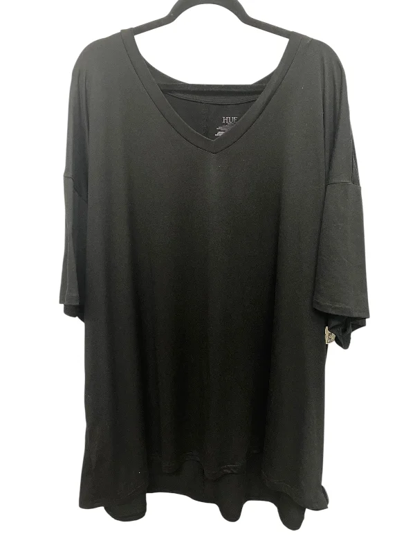 Celebrity Style Top Short Sleeve Basic By Hue In Black, Size: 2x