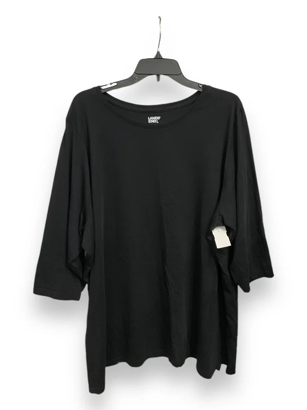 Fashion And Simplicity Top Short Sleeve Basic By Lands End In Black, Size: 3x