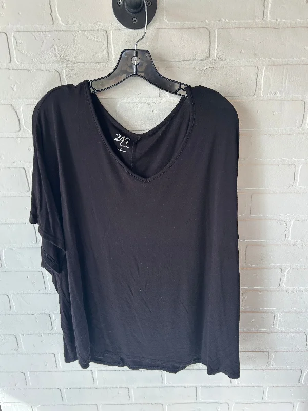 Easygoing Fashion Top Short Sleeve Basic By Maurices In Black, Size: 1x