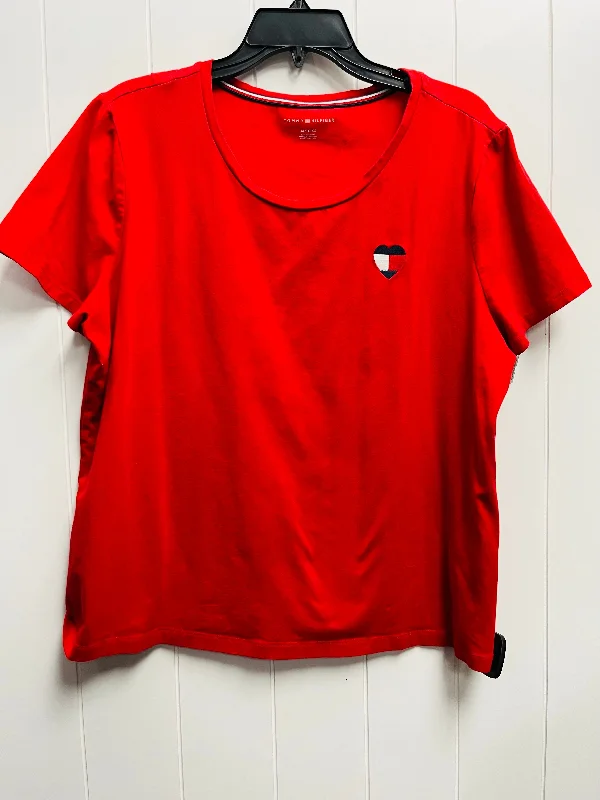 Minimal Comfort Top Short Sleeve Basic By Tommy Hilfiger In Red, Size: Xl