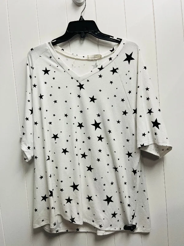 Timeless Style Top Short Sleeve Basic By Zenana Outfitters In Black & White, Size: 1x Timeless Style Top Short Sleeve Basic By Zenana Outfitters In Black & White, Size: 1x