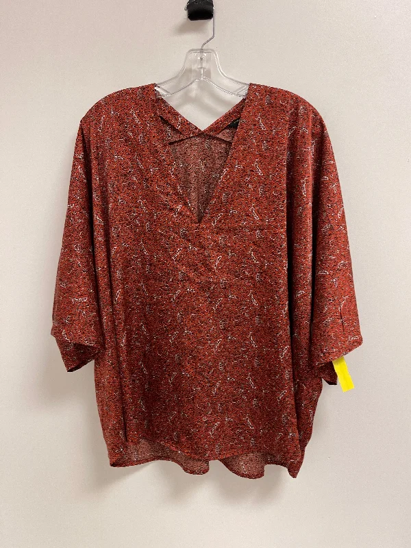 Wearable At Home Or Out Top Short Sleeve By Banana Republic In Orange, Size: 2x