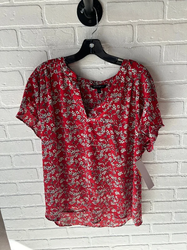 Noble And Elegant Top Short Sleeve By Banana Republic In Red & White, Size: Xl