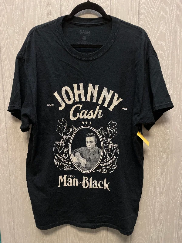 Comfortable Fashion Looks Top Short Sleeve By Cash In Black, Size: Xl